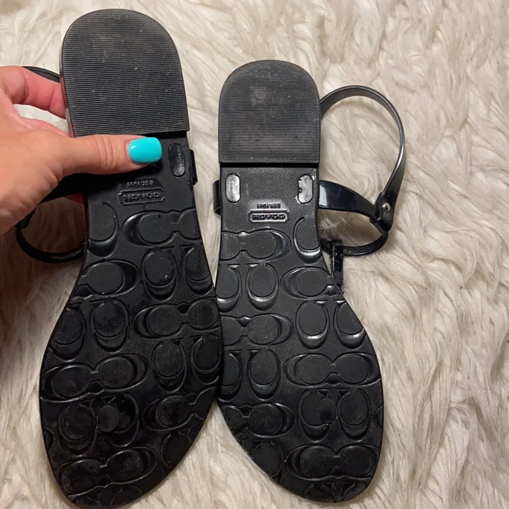 Coach Pansy Black Jelly Sandals Size 9B